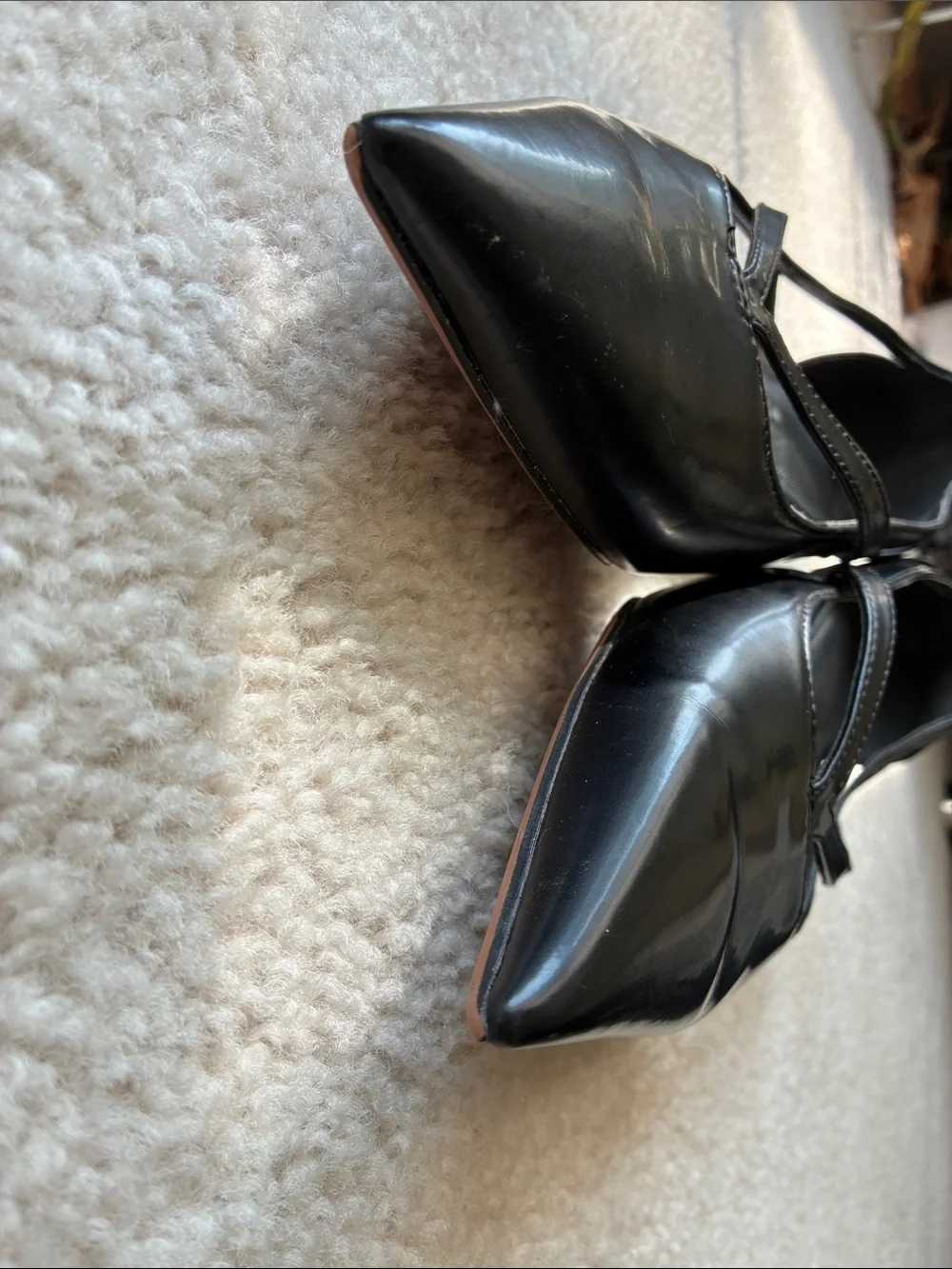 SARTO By Franco Sarto Black Pointed D'Orsay Cross-Strap Flats